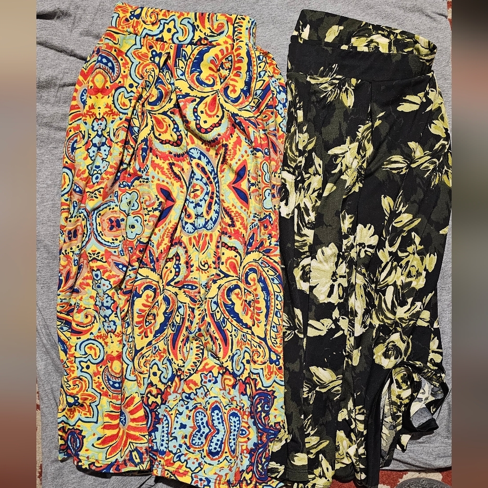 LuLaRoe A-Line Skirts - Multicolor and Black Floral